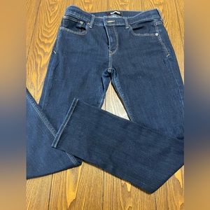 Express Dark Wash Skinny Mid Rise Jeans